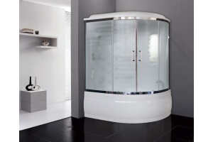 Душевой бокс Royal Bath ALP 150х100 L профиль хром стекло рифленое с гидромассажем  - 2