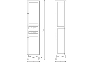 Шкаф-пенал ValenHouse Эллина 41.5 см (E40_ККLБ) - 3