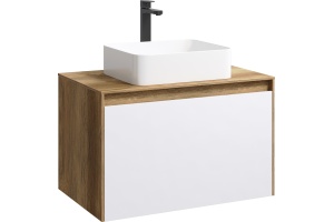 Тумба с раковиной Aqwella 5 stars Mobi 80 дуб балтийский, белая