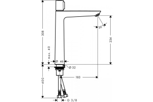 71753000 HG Talis Select E 240 смеситель для раковины без донного клапана - 2