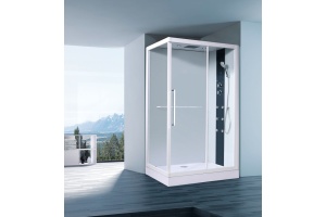 Душевая кабина Orans Diamond 120х90 белая стекло прозрачное с гидромассажем - 2