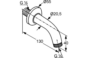 Кронштейн для верхнего душа KLUDI Freshline (6235305-00) - 2