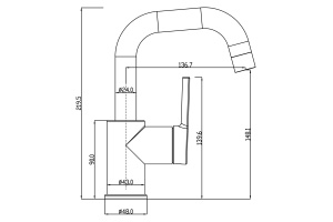 Swedbe Diana Высокий смеситель для раковины, цвет: черный 1011B - 3