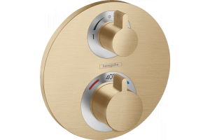 Термостат с запорным/переключающим вентилем Hansgrohe Ecostat S, СМ, шлифованная бронза 15758140