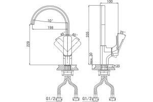 Смеситель для кухонной мойки D&K  зеленый, хром (DA1432412) - 2