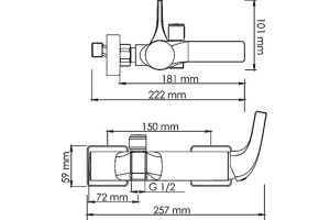 Смеситель Wasserkraft Sauer 7101 для ванны с душем - 2