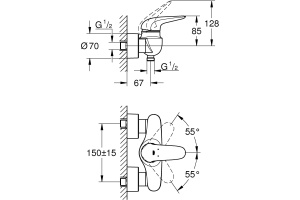 Смеситель Grohe Eurostyle 23722003 для душа - 2