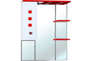 Зеркало-шкаф Bellezza Натали 80 L белый с красным