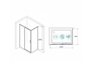 Душевой уголок RGW Leipzig LE-41-1B 160х90 профиль черный стекло прозрачное - 3