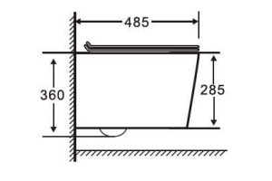 Унитаз подвесной Esbano Tiron с сиденьем микролифт, черный матовый (ESUPTIROCBM) - 3
