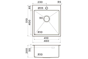 Мойка кухонная Omoikiri Akisame графит (4997012) - 3