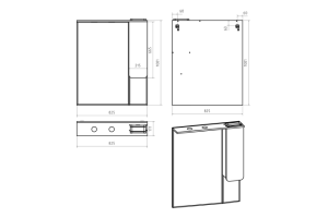 Зеркало-шкаф Misty Чегет 85 правое белое глянцевое - 3