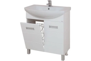 Тумба под раковину Onika Балтика 70 с корзиной для белья белый