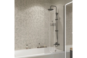 Шторка на ванну DIWO Ростов 4GW012 неподвижная, 70x150, черная матовая