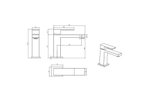 Смеситель для раковины Boheme Qubic темный хром матовый - 3