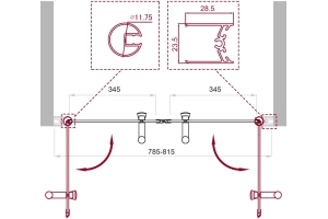 Душевая дверь BelBagno Uno 80 стекло прозрачное (UNO-B-2-80-C-Cr) - 2