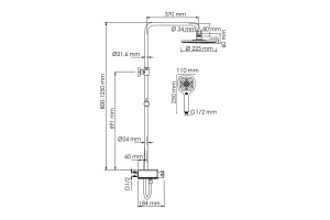 Душевая система WasserKraft 22.5 с термостатом хром - белый - 3