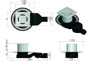 Душевой трап Berges Platz Norma 15х15 хром глянцевый - 2