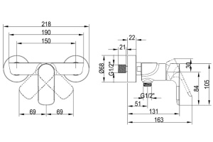 Смеситель для душа Villeroy&Boch O.novo хром - 2