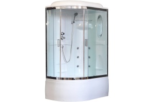 Душевая кабина Royal Bath 120х80 R профиль хром стекло прозрачное с гидромассажем