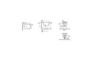 Kerasan Tribeca Биде подвесное 55см, c 1 отв под смеситель, c креплением WB9N, цвет: Bianco matt - 2