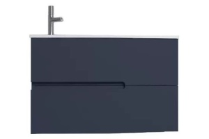 EB1888RU-G98  Nona Мебель с интегрированными ручками, глянцевый темно-синий, 80 см, 2 ящика