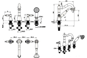Смеситель Boheme Cromo 396 на борт ванны - 2