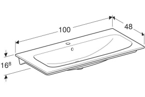 Умывальник меб Renova Plan Slim 100 1/отв б/к Geberit 122200000 - 3
