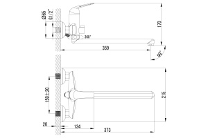Смеситель для ванны Lemark plus Advance хром (LM1251C) - 2