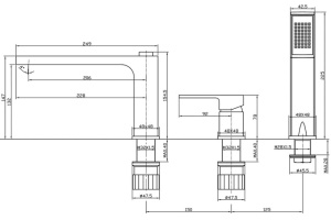 Смеситель BelBagno Romano BVD-CRM на борт ванны - 2