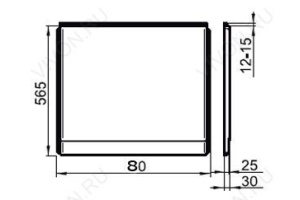 Боковая панель U 80cm белая - 3