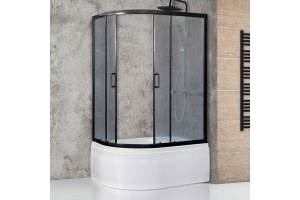 Душевой уголок Royal Bath 120x80 R профиль черный стекло матовое