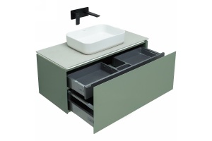 Тумба под раковину Allen Brau Infinity 100 серо - зеленый матовый - 2