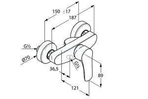 Смеситель для душа Kludi Tercio хром (384420575) - 2