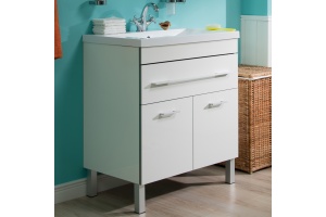 Тумба с раковиной Aquanet Верона 75 белая, 1 ящик, 2 двери