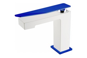 Смеситель для раковины Boheme Q белый с синим