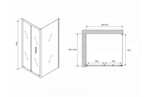 Душевой уголок Abber Sonnenstrand 90х100 хром (AG07090-S100) - 3