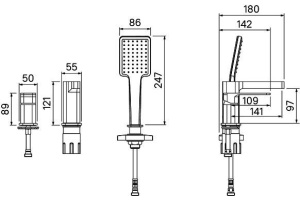 Смеситель Iddis Slide SLISB30i07 на борт ванны - 3