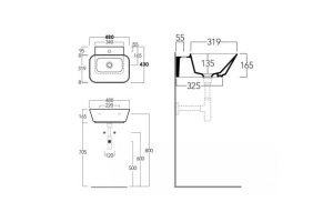 Раковина накладная Simas Wawe 48х43 белая - 3