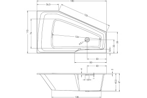 Акриловая ванна Riho Rething Space 180х110 L BR1800500000000 - 2