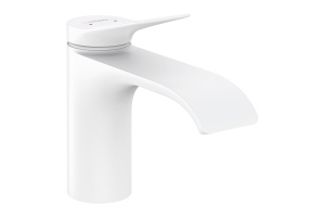 Смеситель для раковины Hansgrohe Vivenis 80 с донным клапаном белый матовый