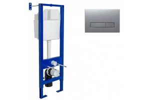 Инсталляция для унитазов Berges Atom с кнопкой смыва хром