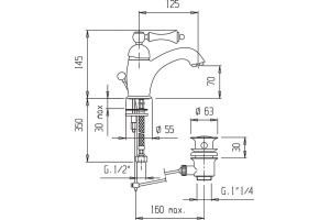 Смеситель Cezares Margot MARGOT-LSM1-02-M для раковины - 2