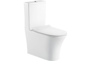 Унитаз-компакт BelBagno Deluca BB343CPR безободковый с бачком BB343T и сиденьем микролифт BB2011SC