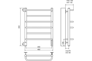 Полотенцесушитель электрический Terminus Евромикс П6 450x650 хром - 3