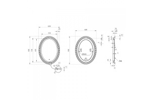 Зеркало Abber Stein 60 голубое с подсветкой - 2