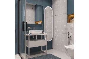 Мебель для ванной DIWO Элиста 80 столешница белый мрамор, раковина Moduo 55 Leaf - 2