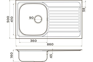 Мойка кухонная Omoikiri Kashiogawa 86 - 3