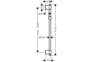 Душевая штанга Hansgrohe Unica Varia 72 см, хром 27355000 - 2