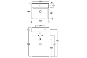 SIMAS AGILE Раковина подвесная 51х46 см, с переливом, с 1 отв под смеситель,цвет белый - 2